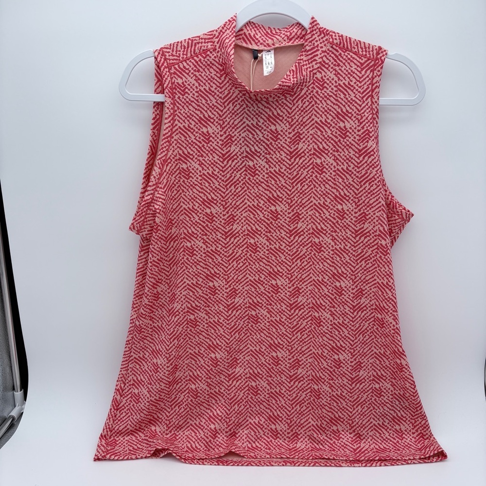 NWT Adidas Womens Size L Color Pure Ruby Ultimate365 Golf Top Sleeveless Mock - Picture 2 of 6